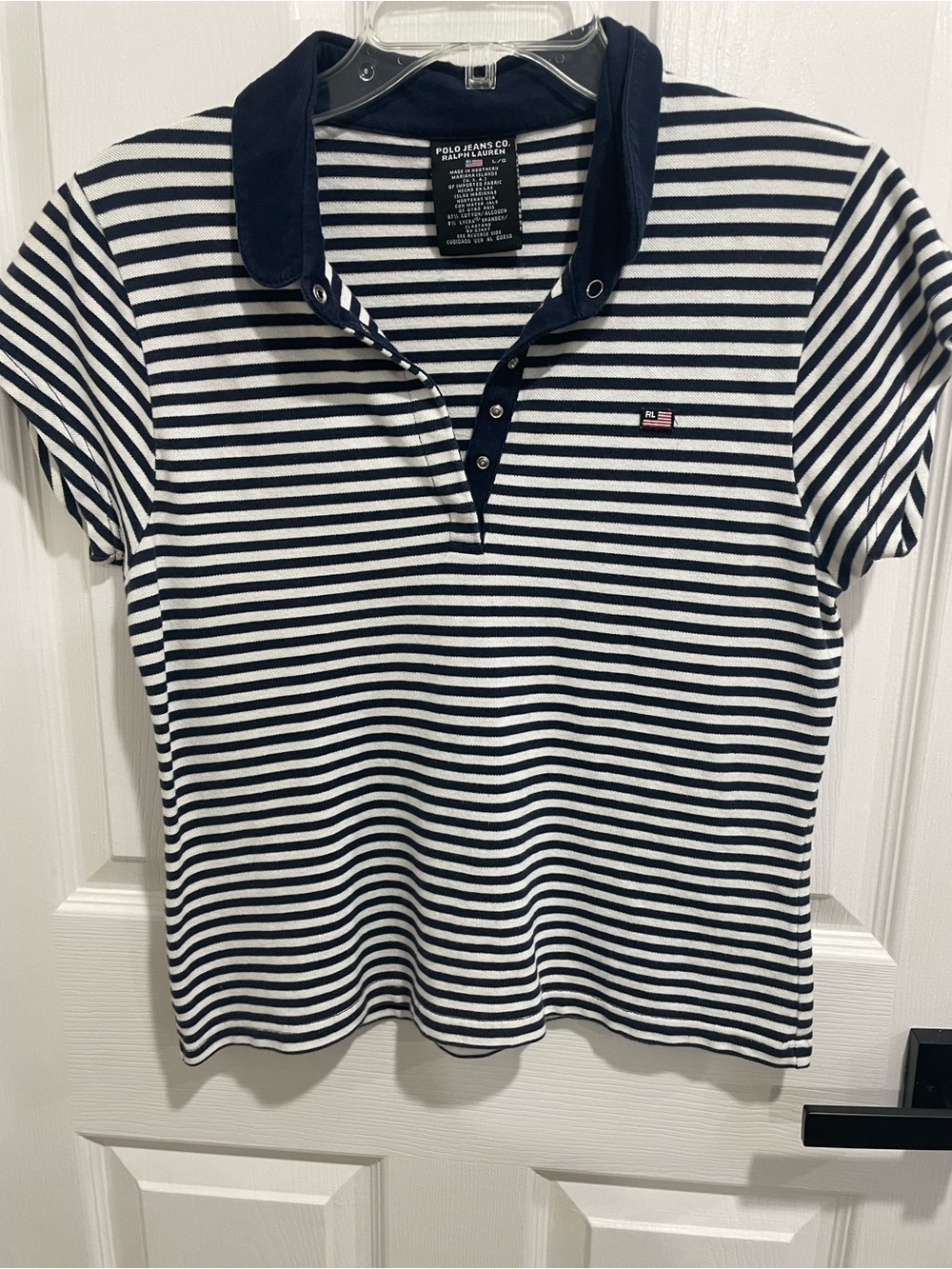 Vintage polo jeans co Ralph Lauren striped shirt size large Americana polo